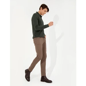 Pierre Cardin Erkek Kahverengi Slim Fit Kanvas Pantolon 50255173-VR029