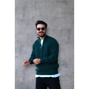 Erkek Triko Kazak Yarım Fermuarlı