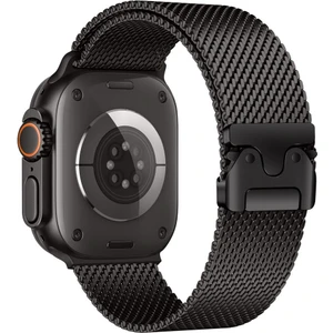 Apple Watch Ultra / Ultra 2 49 mm Uyumlu Hasır Çelik Örgü Kordon Premium Çelik Kayış Kilitli Toka