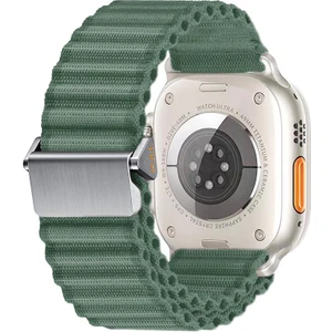 Apple Watch Ultra / Ultra 2 49 mm Uyumlu Kumaş Kordon Naylon Hasır Örgü Kayış