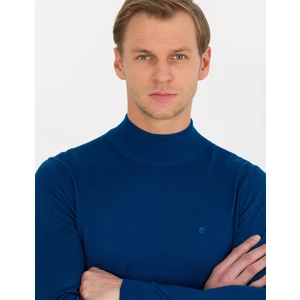 Pierre Cardin Erkek İndigo Slim Fit Yarım Balıkçı Yaka Yün Karışımlı Basic Triko Kazak 50257313-VR106