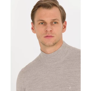 Pierre Cardin Erkek Taş Slim Fit Yarım Balıkçı Yaka Yün Karışımlı Basic Triko Kazak 50257313-VR049