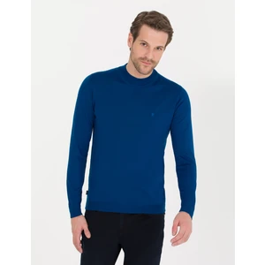 Pierre Cardin Erkek İndigo Slim Fit Bato Yaka Yün Karışımlı Basic Triko Kazak 50257311-VR106