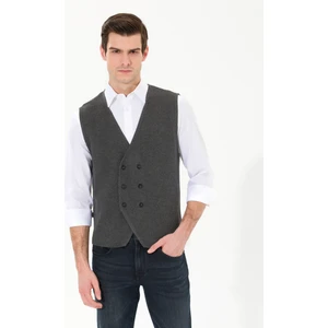 Pierre Cardin Erkek Gri Melanj Triko Yelek 50263176-VR086