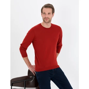 Pierre Cardin Erkek Kiremit Slim Fit Bisiklet Yaka Yün Karışımlı Basic Triko Kazak 50257301-VR031
