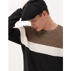 Pierre Cardin Erkek Kahverengi Slim Fit Bisiklet Yaka Triko Kazak 50259863-VR163