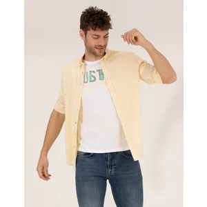 Pierre Cardin Erkek Sarı Regular Fit Uzun Kollu Gömlek 50265119-VR044