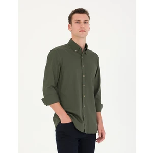 Pierre Cardin Erkek Haki Regular Fit Uzun Kollu Gömlek 50276553-VR027