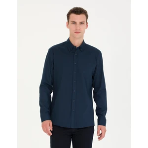 Pierre Cardin Erkek Lacivert Regular Fit Uzun Kollu Gömlek 50276553-VR033