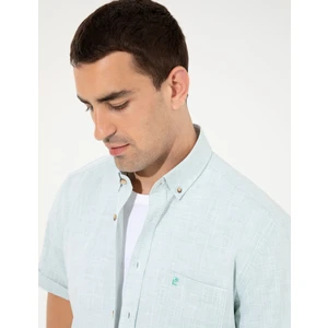 Pierre Cardin Erkek Yeşil Regular Fit Kısa Kollu Gömlek 50249763-VR054