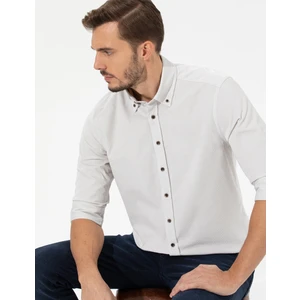 Pierre Cardin Erkek Bej Regular Fit Uzun Kollu Gömlek 50259467-VR011