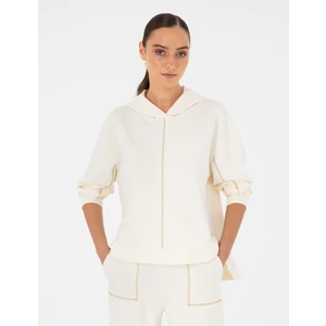 Pierre Cardin Kadın Ekru Oversize Sweatshirt 50290985-Vr019