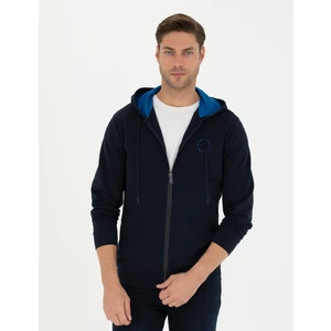 Pierre Cardin Erkek Lacivert Regular Fit Kapüşonlu Örme Hırka 50275989-VR033