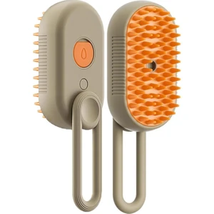 Saplı Su Püskürtmeli Şarjlı Buharlı Kedi ve Köpek Tüy Toplama Tarağı Yıkama Fırçası FC858