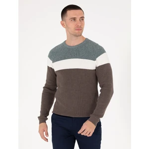 Pierre Cardin Erkek Yeşil Slim Fit Bisiklet Yaka Triko Kazak 50259863-VR054