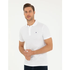 Pierre Cardin Erkek Beyaz Slim Fit %100 Pamuk Polo Yaka Basic Tişört 50291625-VR013