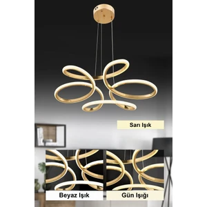 Istanbul Avize Megie Ledli Üç Renk Gold Lüx Modern Avize