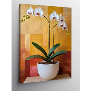 Kanvas Tablo Saksıda Beyaz Orkide