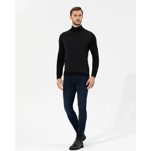 Pierre Cardin Erkek Siyah Slim Fit Balıkçı Yaka Triko Kazak 50259787-VR046