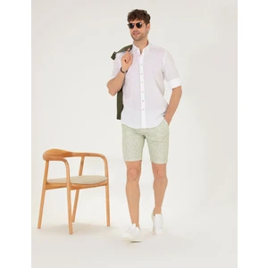 Pierre Cardin Erkek Haki Slim Fit Bermuda Şort 50264882-VR027