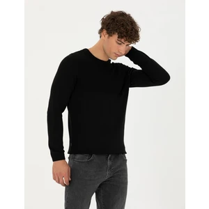 Pierre Cardin Erkek Siyah Slim Fit Bisiklet Yaka Triko Kazak 50279261-VR046