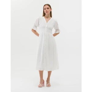 Pierre Cardin Kadın Ekru Regular Fit Dokuma Elbise 50262635-VR019