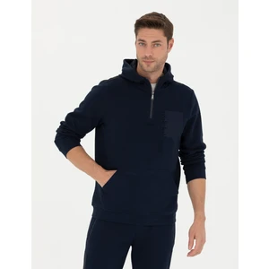 Pierre Cardin Erkek Lacivert Regular Fit Kapüşonlu Sweatshirt 50273423-VR033
