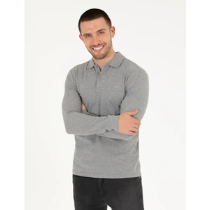 Pierre Cardin Erkek Gri Melanj Slim Fit Basic Sweatshirt 50276035-VR086