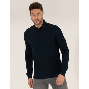 Pierre Cardin Erkek Lacivert Slim Fit Basic Sweatshirt 50276035-VR033