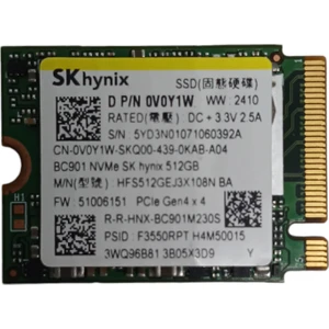 Sk Hynıx BC901 512GB Nvme M.2 2230 SSD HFS512GEJ3X108N 0V0Y1W