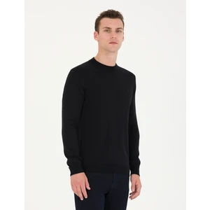 Pierre Cardin Erkek Siyah Slim Fit Yarım Balıkçı Yaka Basic Triko Kazak 50259094-VR046
