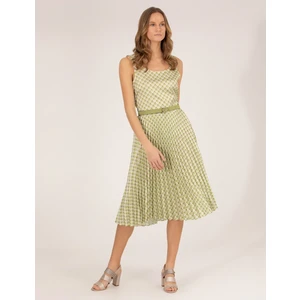 Pierre Cardin Kadın Yeşil Desenli Pileli Midi Etek 50269324-VR232