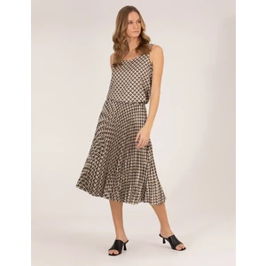 Pierre Cardin Kadın Siyah Desenli Pileli Midi Etek 50269324-VR046
