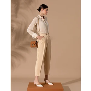 Pierre Cardin Kadın Bej Kumaş Pantolon 50269307-VR011