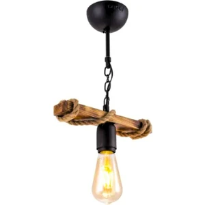 Avize MM-0305-1P Sarkık Ahşap Başlıklı Tekli Avize