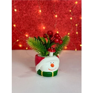 2025 Yeni Yıl Kardan Adam Yapay Çiçek Kokina Yılbaşı Dekorasyonu Saksı