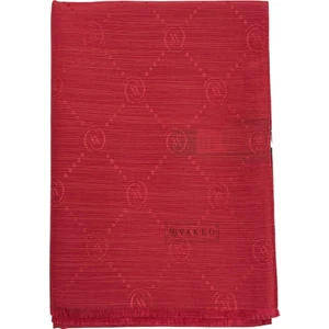 Pamuk Ipek Şal - Monogram - Kırmızı