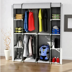 Dzgn Home Çift Askılı Metal Çelik Bez Dolap