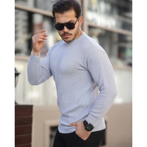 Kare Desenli Bisiklet Yaka Triko