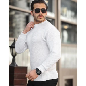 Kare Desenli Bisiklet Yaka Triko