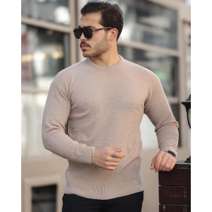 Kare Desenli Bisiklet Yaka Triko