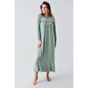 Artış Collection Uzun Kollu Dantelli Düğmeli Esnek Viskoz Gecelik 21108