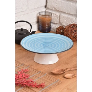 Şura Mutfak 25 cm Ayaklı Servis Sunum Tabağı Mavi