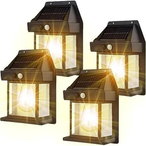 4 Adet 2024 Model Suya Dayanıklı Harekete Duyarlı Güneş Enerjili Solar LED Dış Mekan Bahçe Lambası