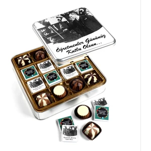 Hacı Şerif ​Atatürk Temalı Öğretmenler Günü Hediyesi (Madlen - Special Çikolata Metal Kutu)