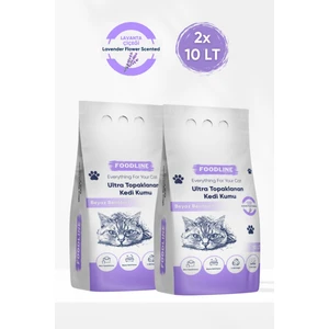 Lavanta Kokulu Ince Taneli Bentonit Topaklanan Kedi Kumu 10 Lt x 2 Adet