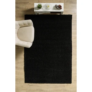 Anaska Home Peluş Halı Siyah Oturma Odası Halısı Salon Halısı Yatak Odası Uzun Tüylü Toz Vermez Kolay Bakım