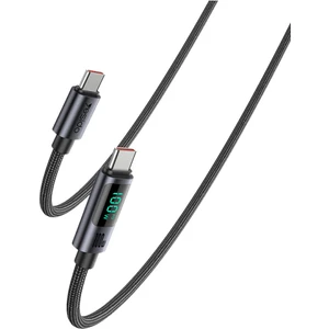 100W Type-C To Type-C Dijital Ekran Hızlı Data Şarj Kablosu Pd Turbo Şarj 1.2 M Kablo
