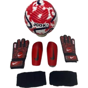 Çizgili 5 No Top Tekmelik ve Kaleci Eldiveni Seti