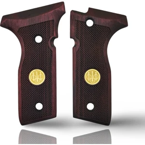 Zib Grips Silah Kabzası - Beretta Stoeger 8000F, 8000FL, 8040F, 8045FT, Cougar 8000 ile Uyumlu - Bordo Renk - Metal Logolu - BRTCGRBR001L2